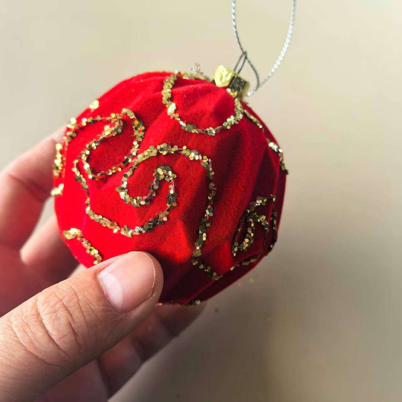 flocked Christmas decorative ball - Image 2